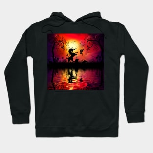 Unicorn with fairy in the sunset Hoodie